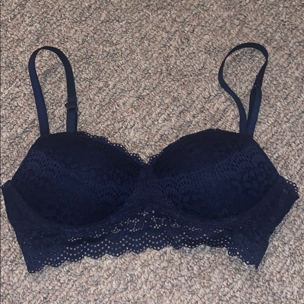 Blue lace bra